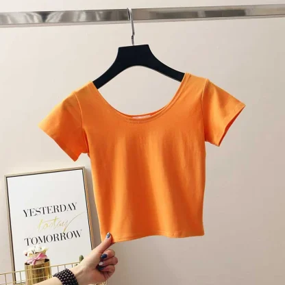 Blank Cropped Top with Scoop Neck - Image 7