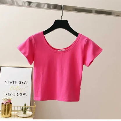 Blank Cropped Top with Scoop Neck - Image 9