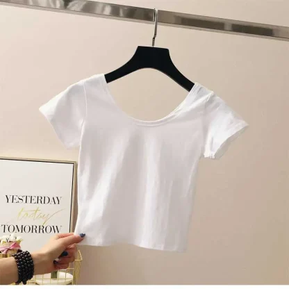 Blank Cropped Top with Scoop Neck - Image 4