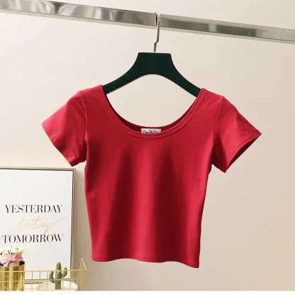 Blank Cropped Top with Scoop Neck - Image 5