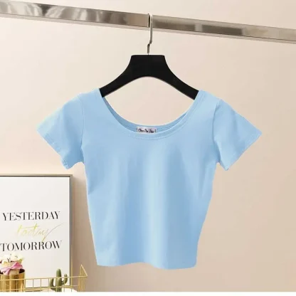 Blank Cropped Top with Scoop Neck - Image 8