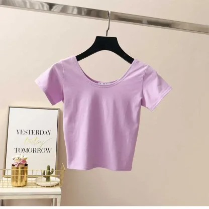 Blank Cropped Top with Scoop Neck - Image 10
