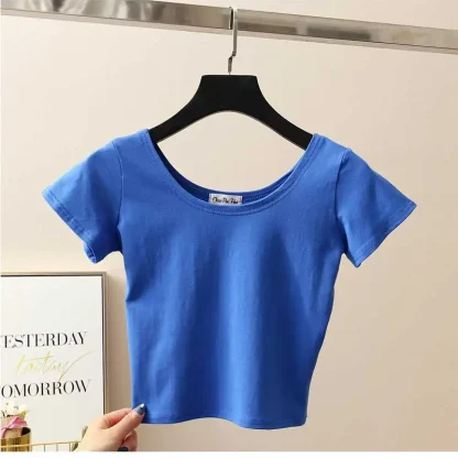 Blank Cropped Top with Scoop Neck - Image 11