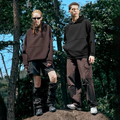 Blank Oversized Hoodie with Open Pocket - Image 11