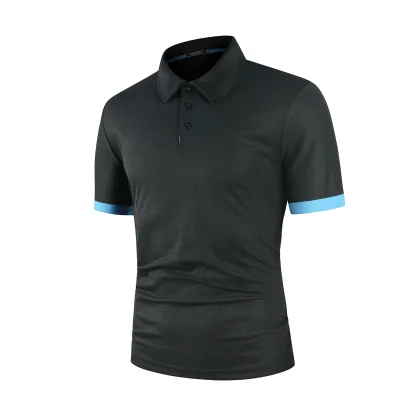 Buttoned Neckline Polo Shirt with Short Sleeve - Image 10