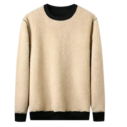 Plain Color Sweatshirt with Fleece Lined - Image 11