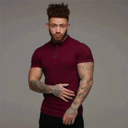 Comfy Solid Polo Shirt with Zip Quarter - Image 3