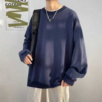 Long Sleeve Solid Sweatshirt with Relax Fit - Image 7