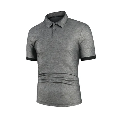 Buttoned Neckline Polo Shirt with Short Sleeve - Image 8