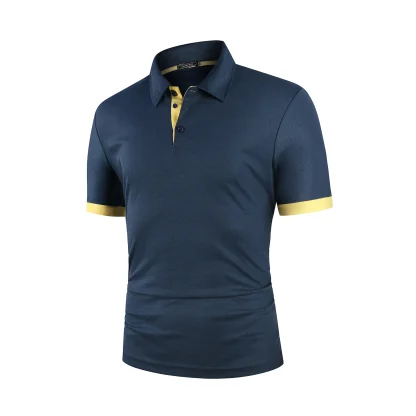 Buttoned Neckline Polo Shirt with Short Sleeve - Image 4