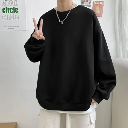 Long Sleeve Solid Sweatshirt with Relax Fit - Image 6
