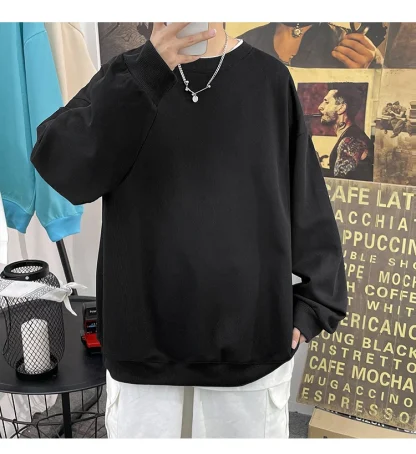 Long Sleeve Solid Sweatshirt with Relax Fit - Image 5