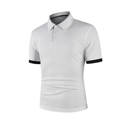 Buttoned Neckline Polo Shirt with Short Sleeve - Image 9
