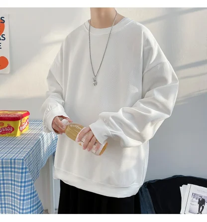 Long Sleeve Solid Sweatshirt with Relax Fit - Image 3
