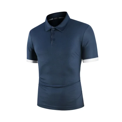 Buttoned Neckline Polo Shirt with Short Sleeve
