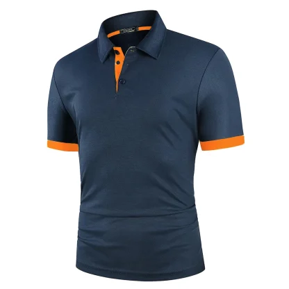 Buttoned Neckline Polo Shirt with Short Sleeve - Image 2