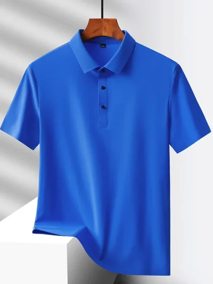 Quick-Dry Short Sleeve Plain Polo Shirt - Image 10