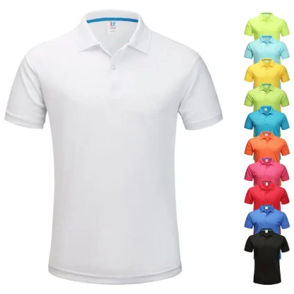 Plain Color Polo Shirt with Quick Dry Fabric - Image 11