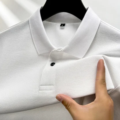 Sweat-Absorbent Polo Shirt with Button Neckline - Image 4