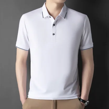 Soft Blank Polo Shirt with Buttoned Neckline - Image 8