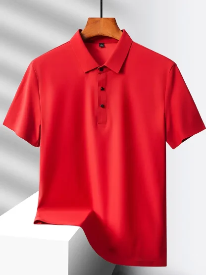 Quick-Dry Short Sleeve Plain Polo Shirt - Image 12