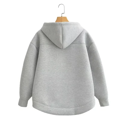 Cozy Hooded Jacket with Zippered Front - Image 8