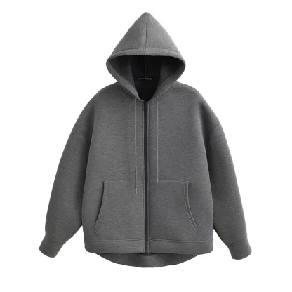 Cozy Hooded Jacket with Zippered Front