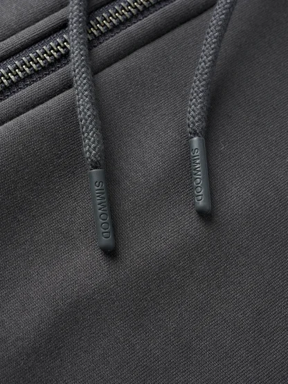 Double Zippered Hoodie Plain Jacket - Image 7