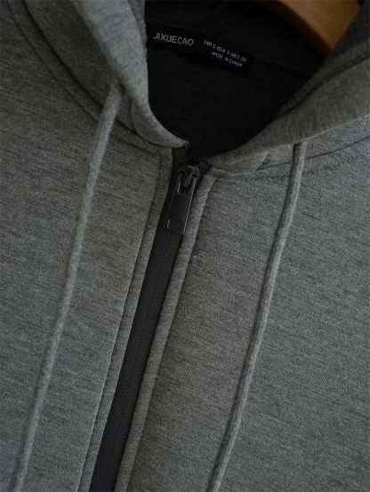Cozy Hooded Jacket with Zippered Front - Image 4