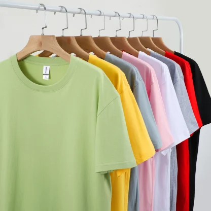 Short Sleeve Plain Shirt with Crewneck - Image 5