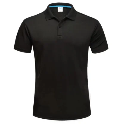 Plain Color Polo Shirt with Quick Dry Fabric - Image 3