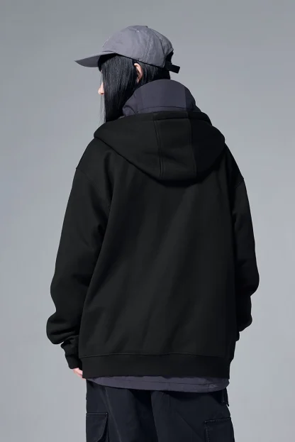 Hooded Plain Jacket with Zipper Front - Image 14