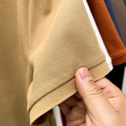 Sweat-Absorbent Polo Shirt with Button Neckline - Image 10