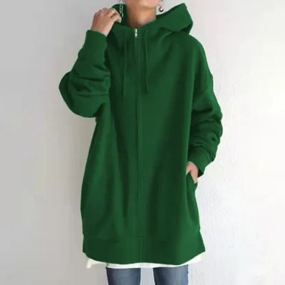 Hooded Zip Jacket with Double Side Pocket - Image 9