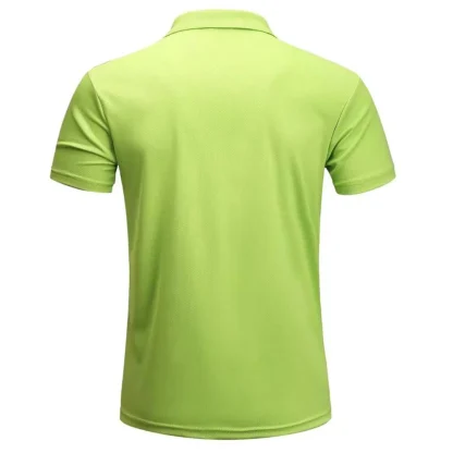 Plain Color Polo Shirt with Quick Dry Fabric - Image 6