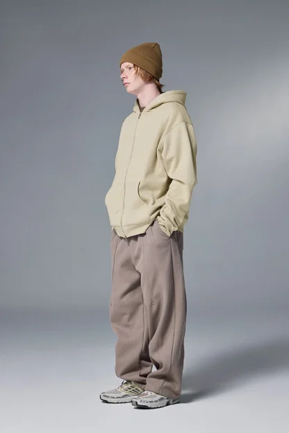 Hooded Plain Jacket with Zipper Front - Image 8