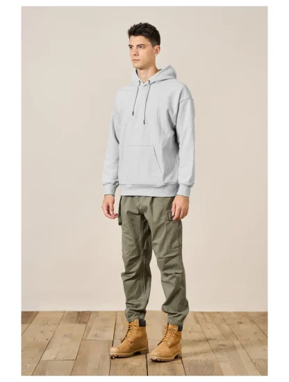 Drawstring Hooded Pullover with Long Sleeve - Image 4