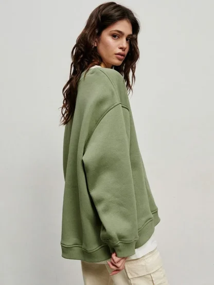 Oversized Blank Sweatshirts with Warm Fleece - Image 5