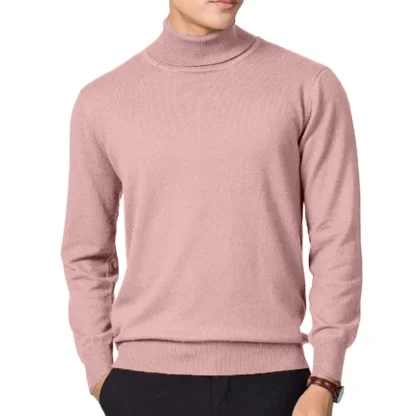 Knitted Turtleneck Solid Top with Long Sleeve - Image 7