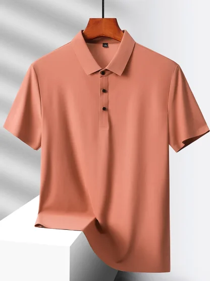Quick-Dry Short Sleeve Plain Polo Shirt - Image 7