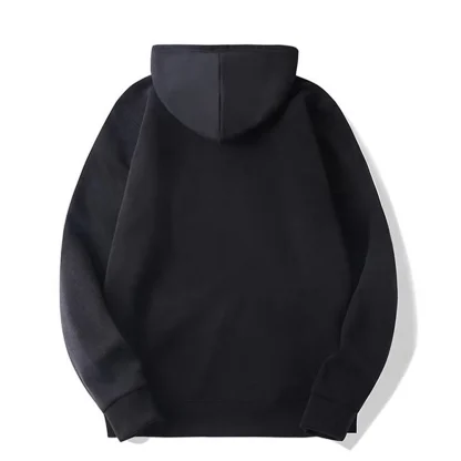 Drawstring Hoodie with Plain Color Design - Image 2