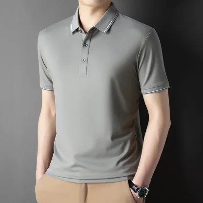 Soft Blank Polo Shirt with Buttoned Neckline - Image 7