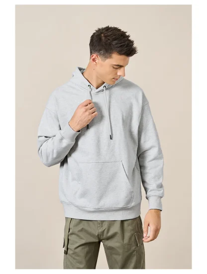 Drawstring Hooded Pullover with Long Sleeve - Image 3