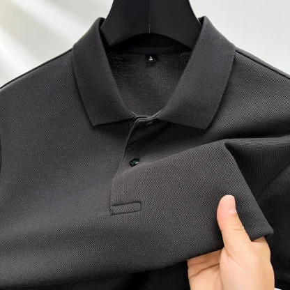Sweat-Absorbent Polo Shirt with Button Neckline - Image 7
