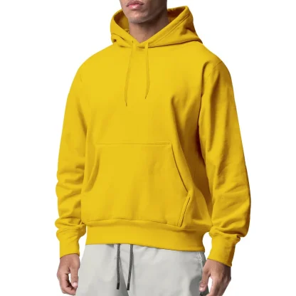 Solid Color Hoodie Pullover with Pockets - Image 9