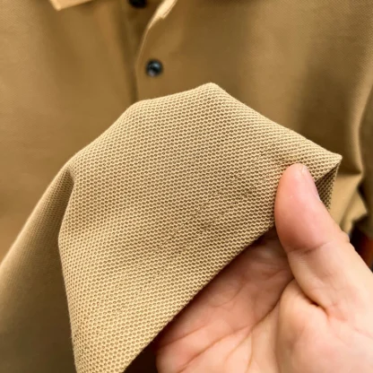 Sweat-Absorbent Polo Shirt with Button Neckline - Image 11