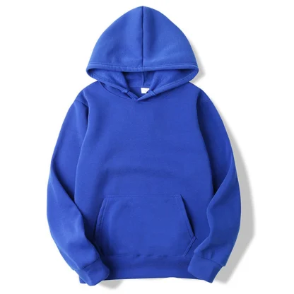 Drawstring Hoodie with Plain Color Design - Image 7