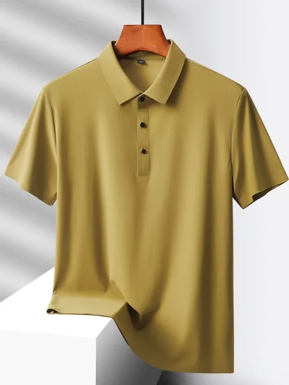 Quick-Dry Short Sleeve Plain Polo Shirt - Image 8