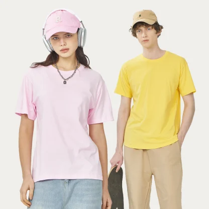 Short Sleeve Plain Shirt with Crewneck - Image 10