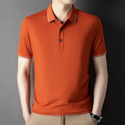 Soft Blank Polo Shirt with Buttoned Neckline - Image 10